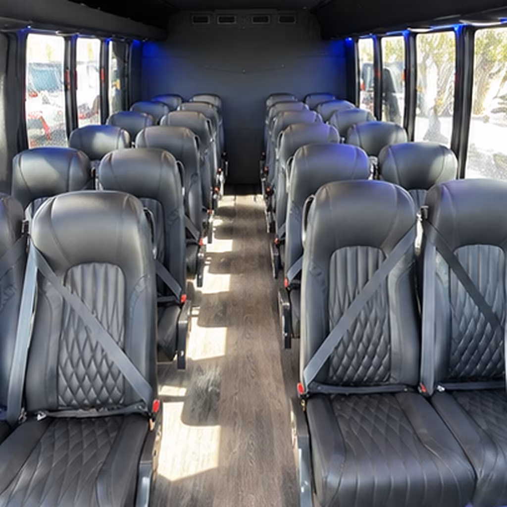 Winston-Salem School Event Transportation party bus interior