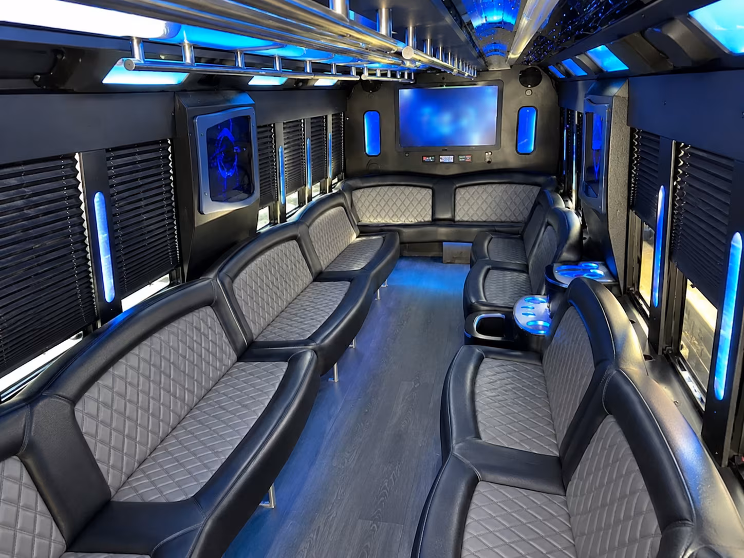 Winston-Salem Wedding Transportation party bus interior