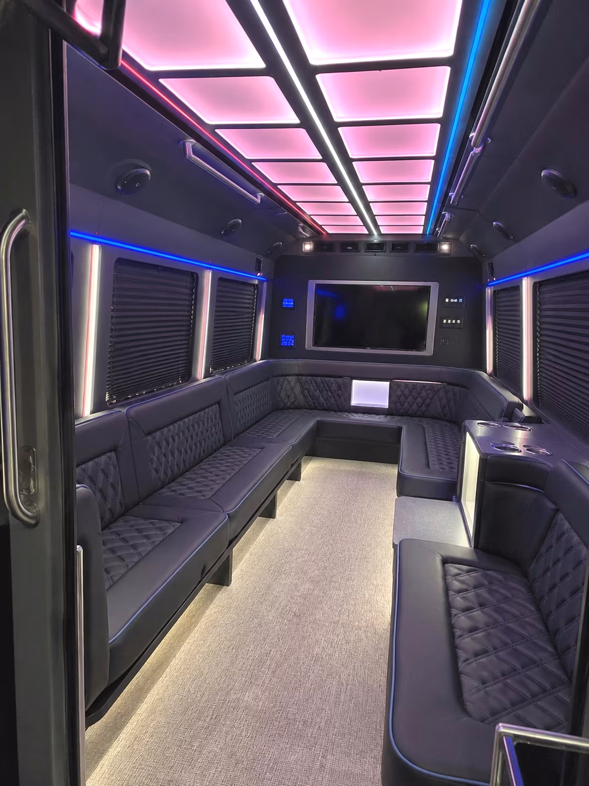 Winston-Salem Wedding Transportation party bus interior