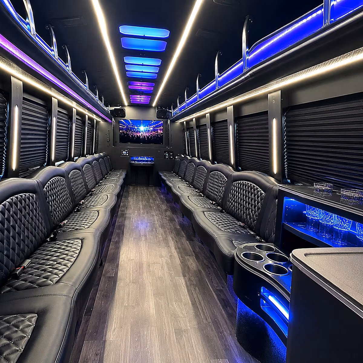 Winston-Salem Winery Tour & Pub Crawl Transportation party bus interior